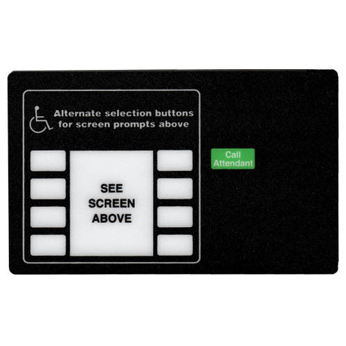 Gilbarco ENE0615G005 ADA Printer Door Softkey Graphic Overlay With Monochrome Softkeys
