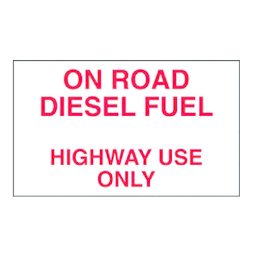 On Road Diesel Decal 10 inch width x 6 inch height