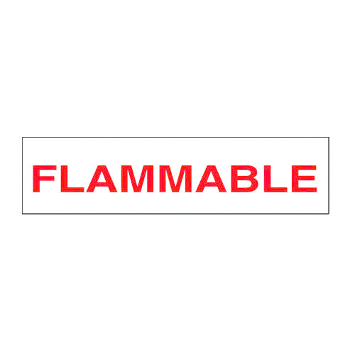 Flammable Decal with Red letters on White background 12 inch x 3 inch