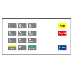 Gilbarco EU03004G071 Shell, English, 15-Position, White CRIND Keypad Overly for Eclipse and Encore S Series Dispensers